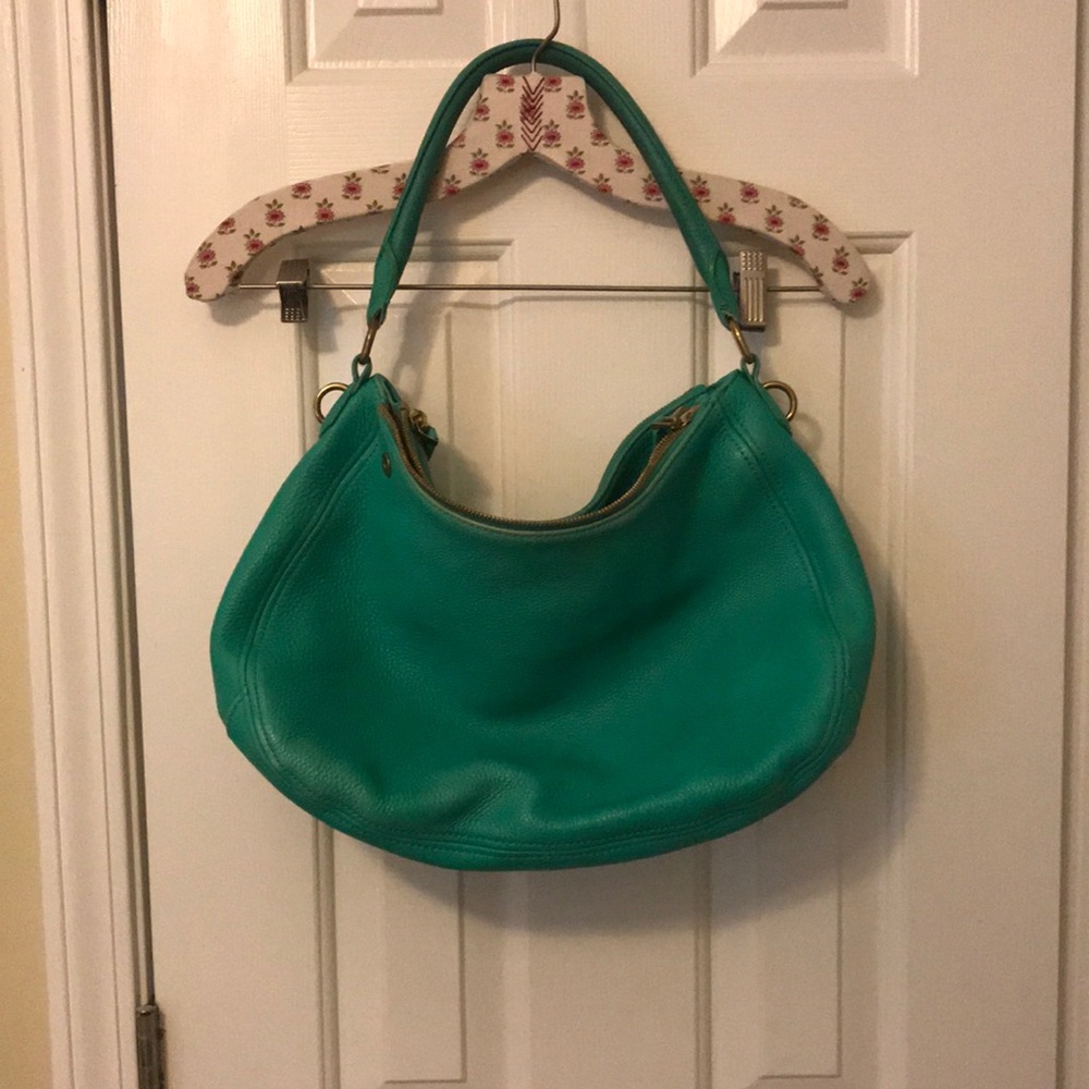 J. Crew green Leather Hobo Shoulder Bag - Picture 1 of 3